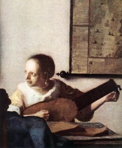 Woman with a Lute near a Window (detail) c. 1663