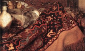 A Woman Asleep at Table (detail-3) c. 1657