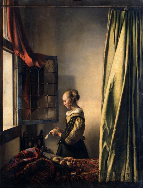 Girl Reading a Letter at an Open Window 1657