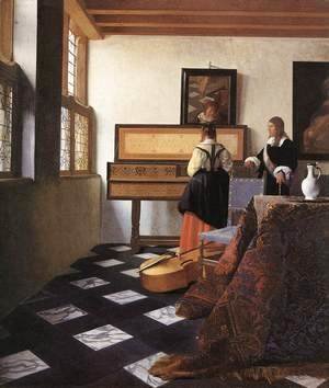 Jan Vermeer Van Delft - A Lady at the Virginals with a Gentleman 1662-65
